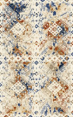 Kilim desenli halılar ve halılar Grunge ve sıkıntılı desenli baskılar için