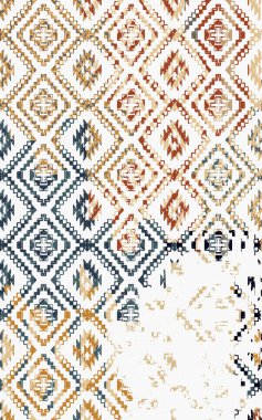 Kilim desenli halılar ve halılar Grunge ve sıkıntılı desenli baskılar için
