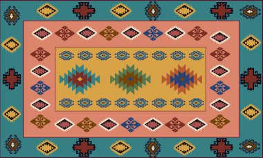 Kilim Halı Modern Deseni yüksek çözünürlüklü doku ve trend renkleri ile