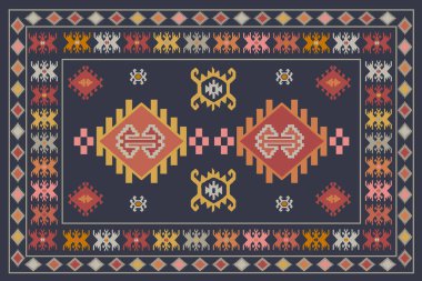 Kilim Halı Modern Deseni yüksek çözünürlüklü doku ve trend renkleri ile