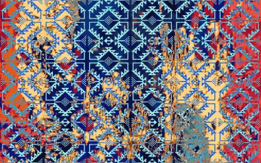 Kilim ve Aztek desenli Halılar ve Halılar Grunge ve sıkıntılı desenli