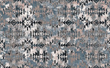 Kilim ve Aztek desenli Halılar ve Halılar Grunge ve sıkıntılı desenli