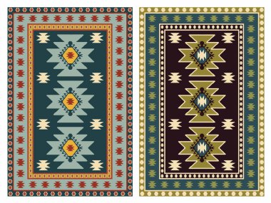 Kilim Halı Modern Vektör Deseni Yüksek çözünürlüklü trend renkleriyle