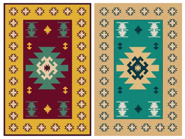 Kilim Halı Modern Vektör Deseni Yüksek çözünürlüklü trend renkleriyle