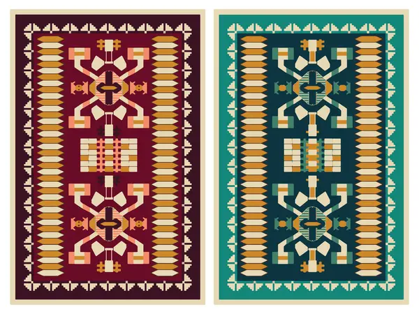 Kilim Halı Modern Vektör Deseni Yüksek çözünürlüklü trend renkleriyle