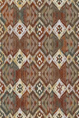 Kilim ve Aztek Vektör Kalıpları Grunge ve sıkıntılı desenli halı ve halılar