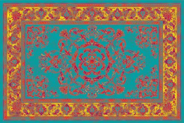 Geometrical Carpet modern Pattern with trending colors in high resolution clipart