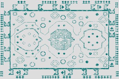 Yüksek çözünürlüklü trend renkleriyle Geometrik Halı Modern Deseni