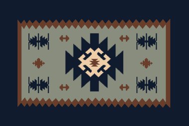 Yüksek çözünürlüklü trend renkleriyle Navajo Halı Modern Deseni