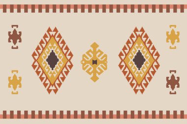 Yüksek çözünürlüklü trend renkleriyle Navajo Halı Modern Deseni