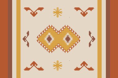 Yüksek çözünürlüklü trend renkleriyle Navajo Halı Modern Deseni