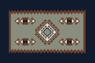 Yüksek çözünürlüklü trend renkleriyle Navajo Halı Modern Deseni