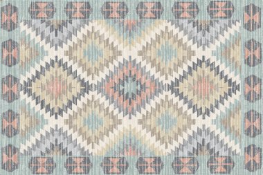Kilim ve Aztek Halı Modern Deseni yüksek çözünürlüklü trend renkleriyle