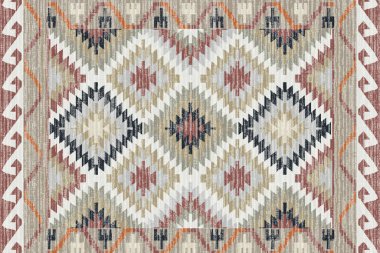 Kilim ve Aztek Halı Modern Deseni yüksek çözünürlüklü trend renkleriyle