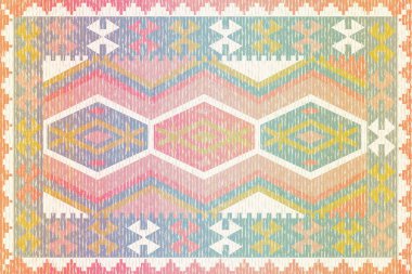 Kilim ve Aztek Halı Modern Deseni yüksek çözünürlüklü trend renkleriyle
