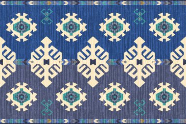 Kilim and Navajo Carpet modern Pattern with trending colors in high-resolution clipart