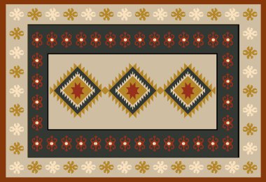 Kilim ve Navajo Halı Modern Deseni yüksek çözünürlüklü trend renkleriyle