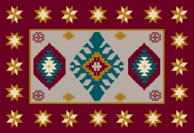 Kilim ve Navajo Halı Modern Deseni yüksek çözünürlüklü trend renkleriyle