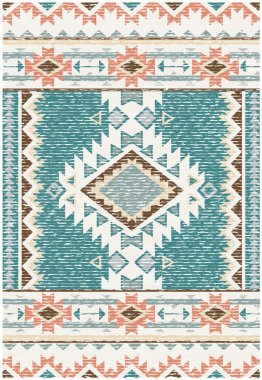 Halk sanatı ve çiçek tasarımı modern desenli Vektör Halı ve dokusu yüksek çözünürlüklü trend renklere sahip