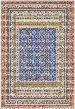 Halk sanatı ve çiçek tasarımı modern desenli Vektör Halı ve dokusu yüksek çözünürlüklü trend renklere sahip