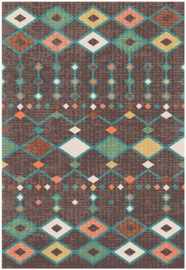 Yüksek çözünürlüklü trend renkleriyle Geometrik Halı Modern Deseni