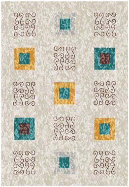 Yüksek çözünürlüklü trend renkleriyle Geometrik Halı Modern Deseni