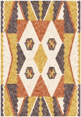 Yüksek çözünürlüklü trend renkleriyle Geometrik Halı Modern Deseni