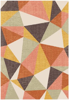 Yüksek çözünürlüklü trend renkleriyle Geometrik Halı Modern Deseni