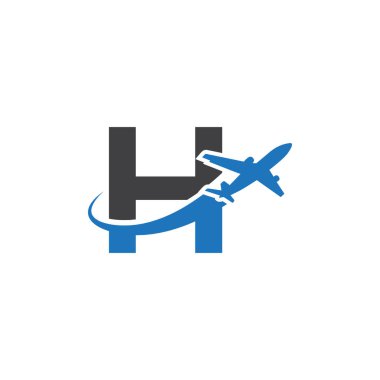 Uçaklı H harfi logosu