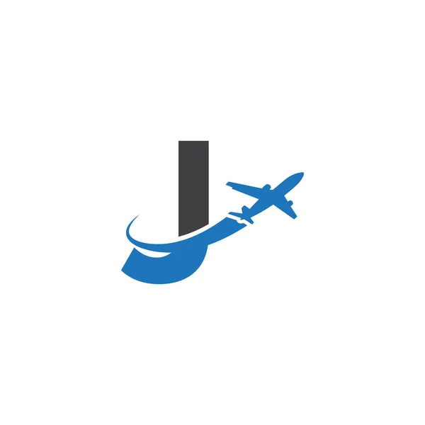 Logo Lettre Avec Avion — Image vectorielle
