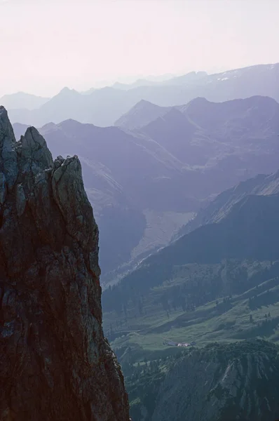 Paisagem Natural Com Altos Picos Montanha Rhaetikon Nos Alpes Orientais — Fotografia de Stock
