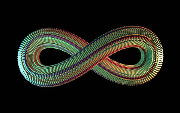 Detailed and colorful infinite or endless loop - 3d Illustration