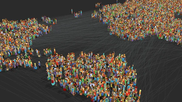 Mapa Del Mundo Que Consta Miles Personas Conectadas Ilustración —  Fotos de Stock