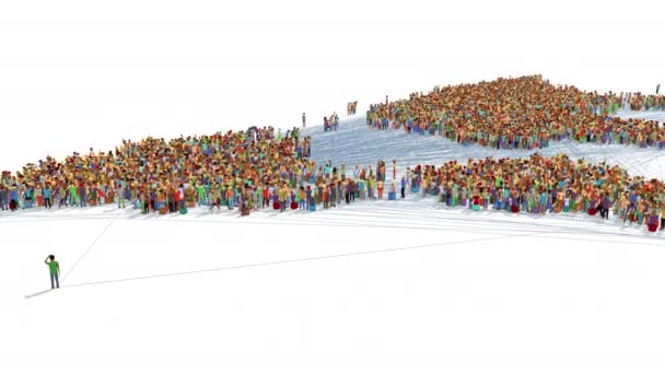 Una Mappa Del Mondo Composta Migliaia Persone Connesse Illustrazione — Video Stock