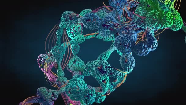 タンパク質と呼ばれるアミノ酸またはバイオ分子の鎖 — ストック動画