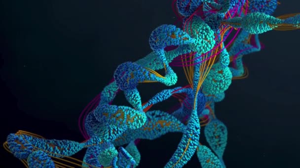 Protein Adı Verilen Amino Asit Zinciri Veya Biyolojik Moleküller Illüstrasyon — Stok video