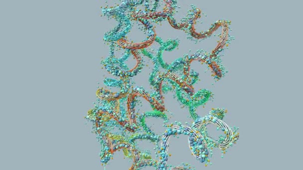 Cadeia Aminoácidos Moléculas Biológicas Chamada Proteína Ilustração — Vídeo de Stock
