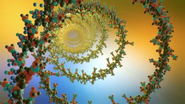 Deoksiribonükleik asit veya DNA 'nın oluşturulduğu bir ribonik asit zincirinin tasviri - 3d illüstrasyon