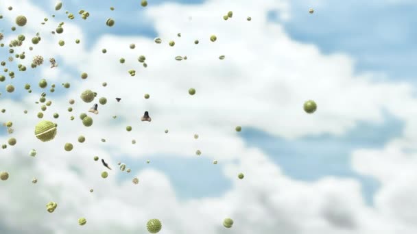 Ziarna Pyłku Które Mogą Wywołać Alergie Transportowane Powietrzu Wiosną Ilustracja — Wideo stockowe
