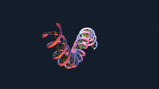 デオキシリボ核酸またはDnaが合成されるリボ核酸鎖 3Dイラスト — ストック動画