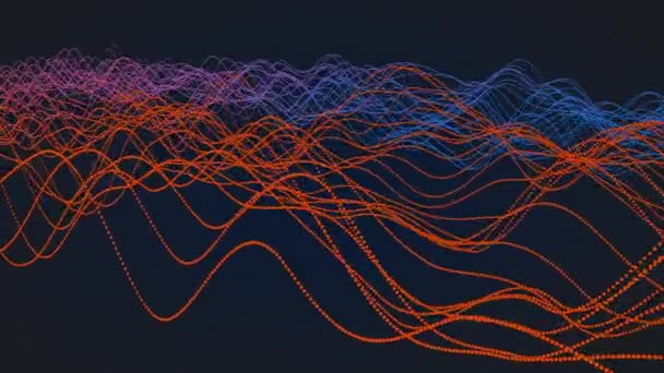 Moving Progressing Waveform Joined Dots Illustration — Stock Video