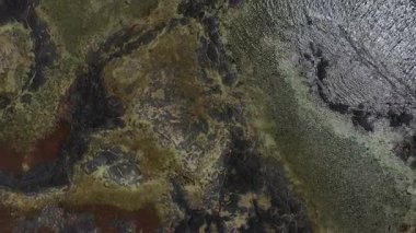 Fuerteventura 'nın kuzey kıyısındaki kanarya adalarındaki sahil ve okyanus manzarası.