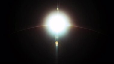 Güneş dış uzaydan yeryüzüne yükseliyor - 3 boyutlu illüstrasyon