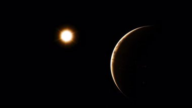 Güneş dış uzaydan yeryüzüne yükseliyor - 3 boyutlu illüstrasyon