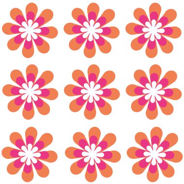  Renkli çiçekler, papatyalar, pürüzsüz desenler, parmak izleri arka plan, pürüzsüz desen, parmak izleri.