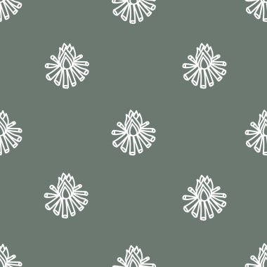 Tek renkli yeşil kaki desenli arka plan göl yaşamını destekliyor. Vektör illüstrasyonu