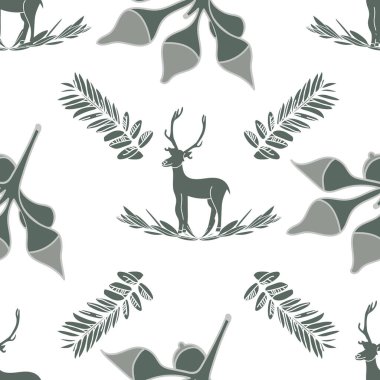 Tek renkli yeşil kaki desenli arka plan göl yaşamını destekliyor. Vektör illüstrasyonu