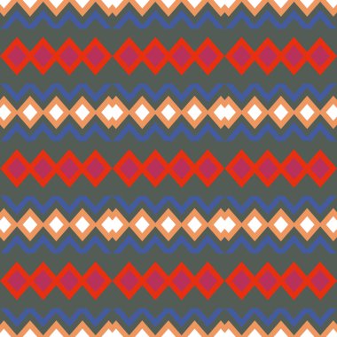 Renkli Zulu ve şekiller ve elementler, pürüzsüz desen, iz arkaplanı