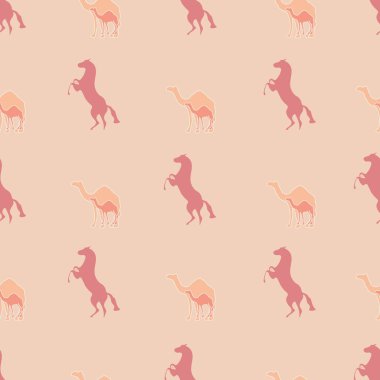  Atlar, develer, Arap evleri ve desenleri, pürüzsüz desenler, parmak izleri arka plan, pürüzsüz desenler, parmak izleri