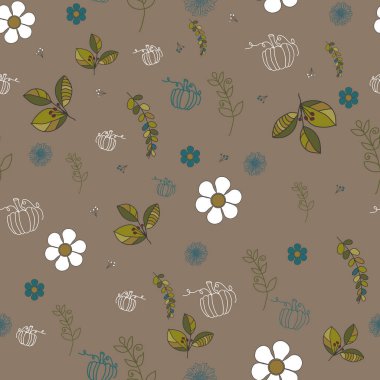 Doğa bitkileri ve sonbahar mevsimi ve desenler, kusursuz desen, parmak izi arka plan, kusursuz desen, parmak izi arka plan.